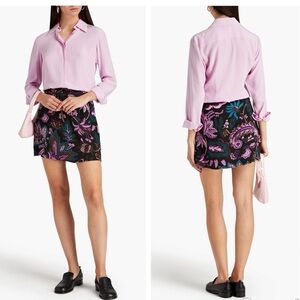 RHODE Morgan Crepe Mini Skirt Glowing Garden Purple Black SIZE:6